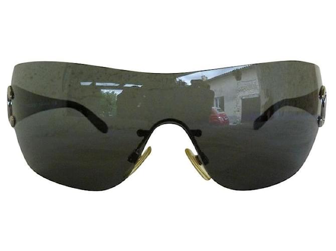 Black Oval Logo Sunglasses, Authentic & Vintage