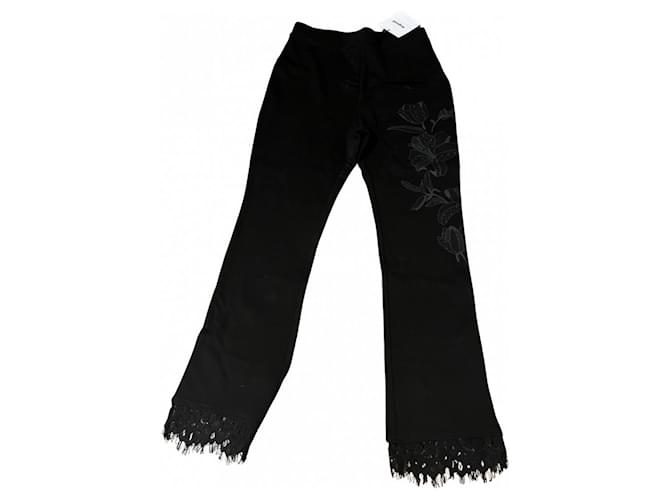 Desigual Pants, leggings Black Viscose  ref.561373