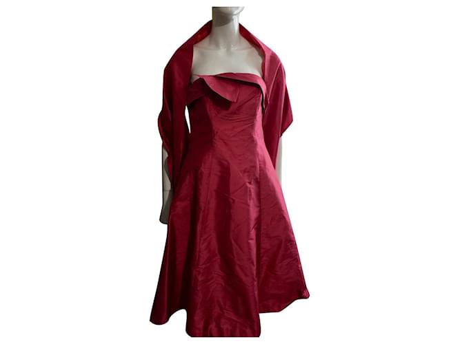 Vestido strapless de seda con estola en rosa de Coast  ref.561376