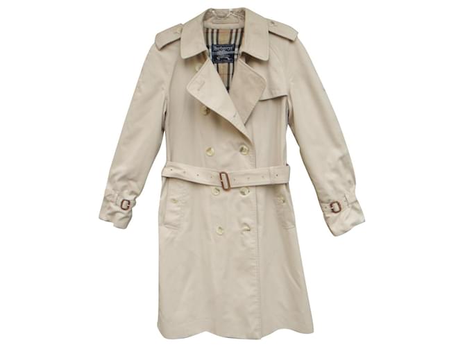 vintage Burberry women's trench coat 38 Beige Cotton Polyester  ref.561797