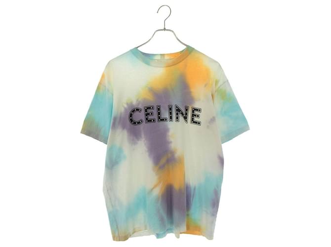 Céline chemises Coton Violet Jaune Bleu clair  ref.562064