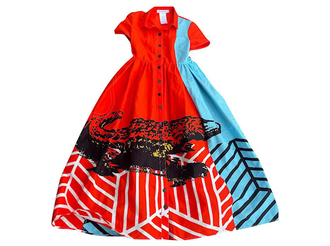 Dior Vestidos Roja Algodón  ref.562080