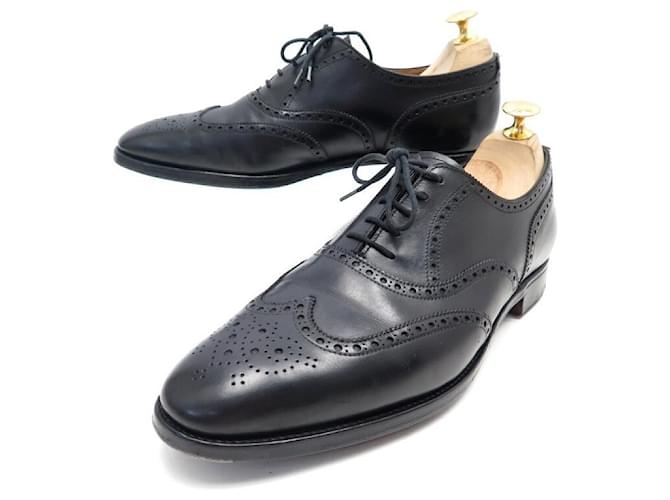 JOHN LOBB OXFORD SAPATOS FLORAL MARSHALL 8E 42 Sapatos de couro preto  ref.562112