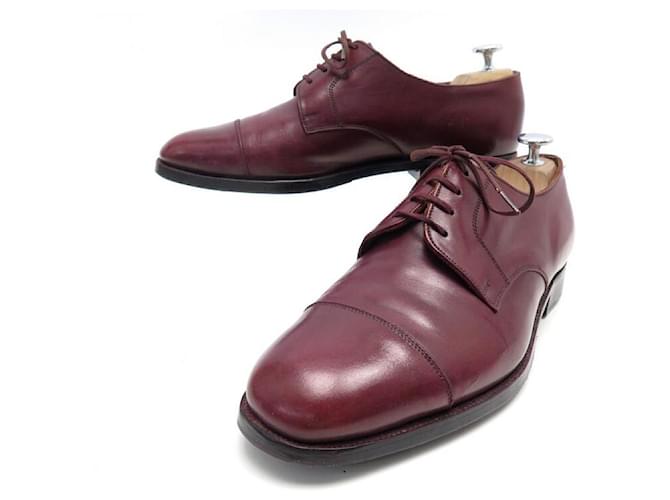 VINTAGE JM WESTON DERBY STRAIGHT TOE SHOES 7E 41 IN BURGUNDY LEATHER SHOES Dark red  ref.562135
