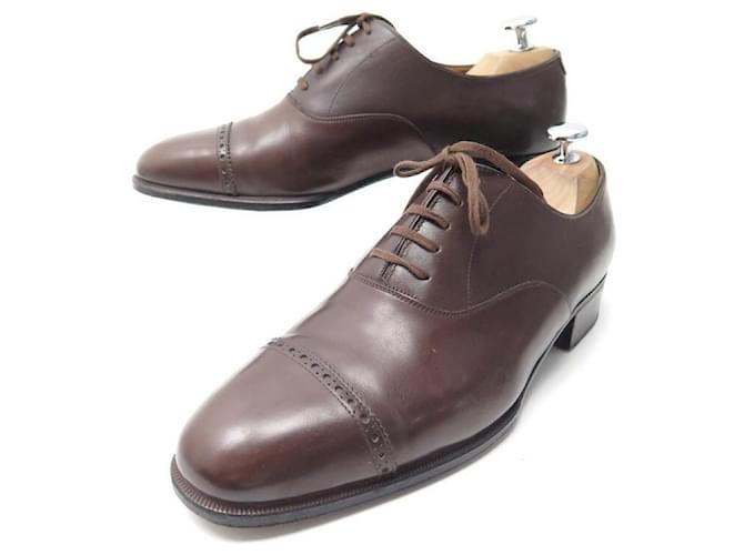 Hermès SAPATOS HERMES OXFORD PONTA RETA 7 41 sapatos de couro marrom  ref.562184
