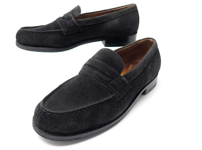 JM WESTON LOAFERS 180 3b 36 BLACK SUEDE SUEDE LOAFERS SHOES  ref.562185