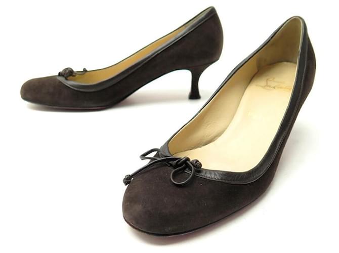 CHRISTIAN LOUBOUTIN SHOES PUMPS 37 BROWN SUEDE SUEDE SHOES  ref.562209