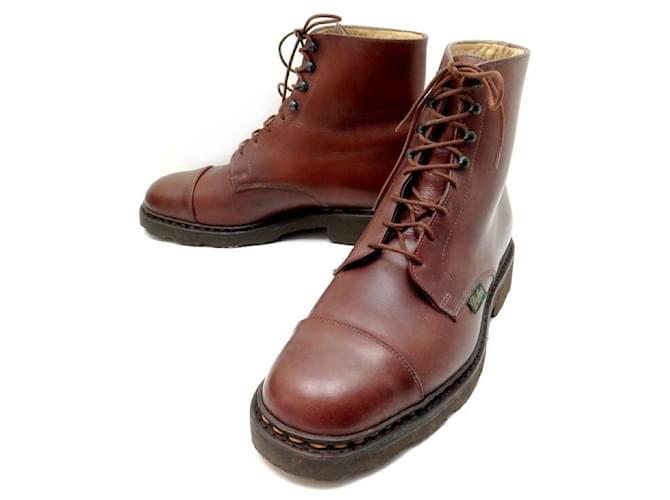 CHAUSSURES PARABOOT BOTTINES HALLES 6 40 CUIR MARRON BROWN LEATHER BOOTS  ref.562222