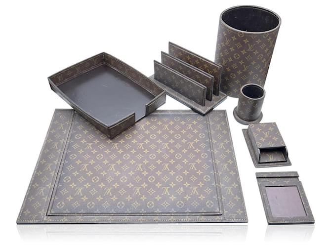 Rare Louis Vuitton Executive Desk Accessory Waste Paper Bucket