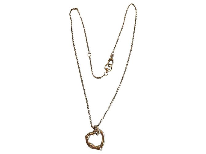 Gucci Corazón de bambú plateado 925 Plata 
