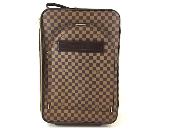 Louis Vuitton Pegase 55 Damier Ebene Canvas Brown Leather  ref.562752