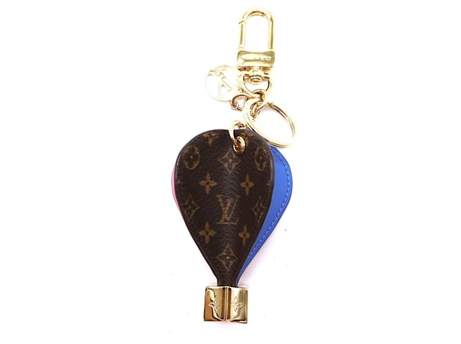 Anel chaveiro de balão de ar quente Louis Vuitton dourado Multicor Couro  ref.563113