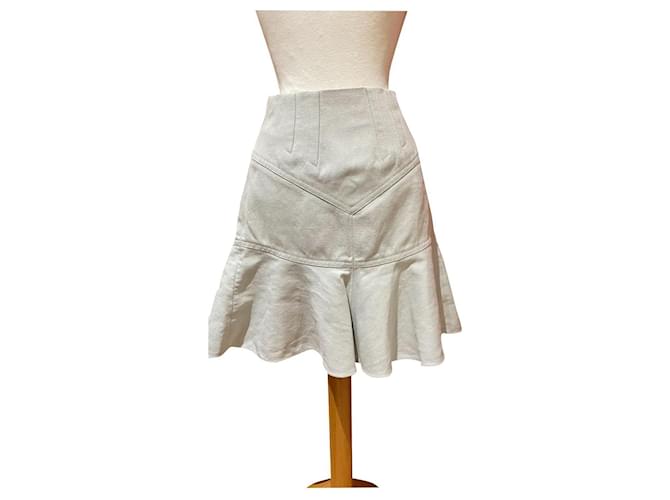 Isabel Marant Skirts Grey Cotton Linen  ref.563266