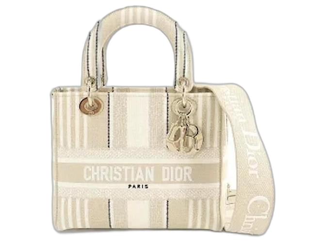 Christian Dior Bolsas Branco Bege  ref.563358