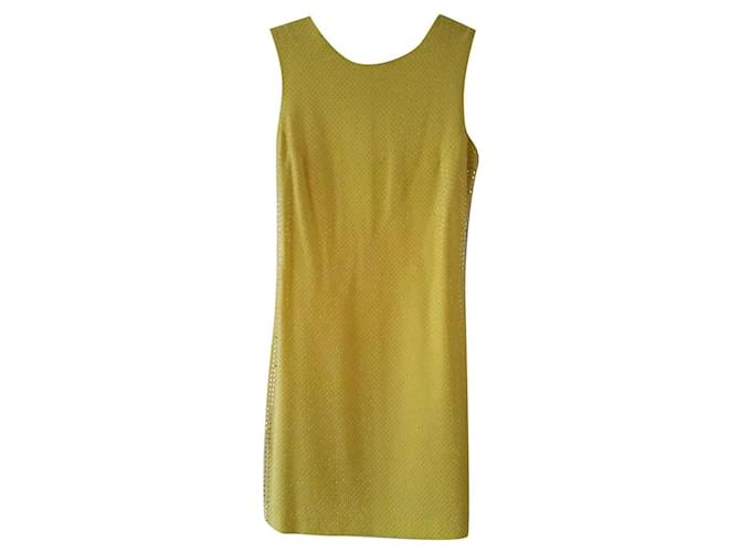 Versace For H&M VERSACE per H&M SILK DRESS WITH GREECE ON THE SIDE. Yellow  ref.563467
