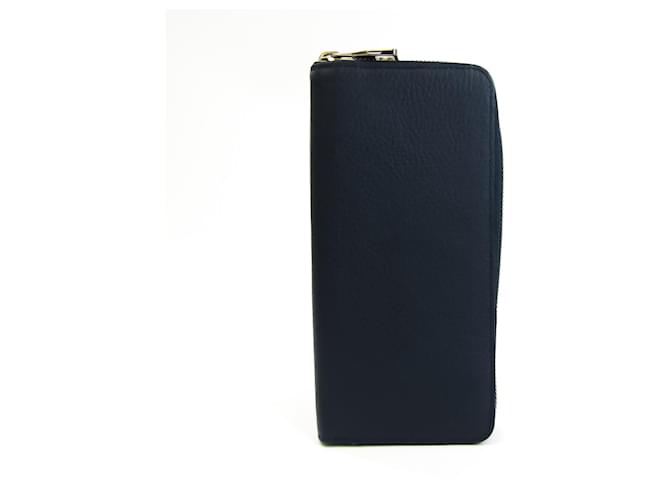 Louis Vuitton Zippy Portemonnaie Vertikal Marineblau Leder  ref.563955