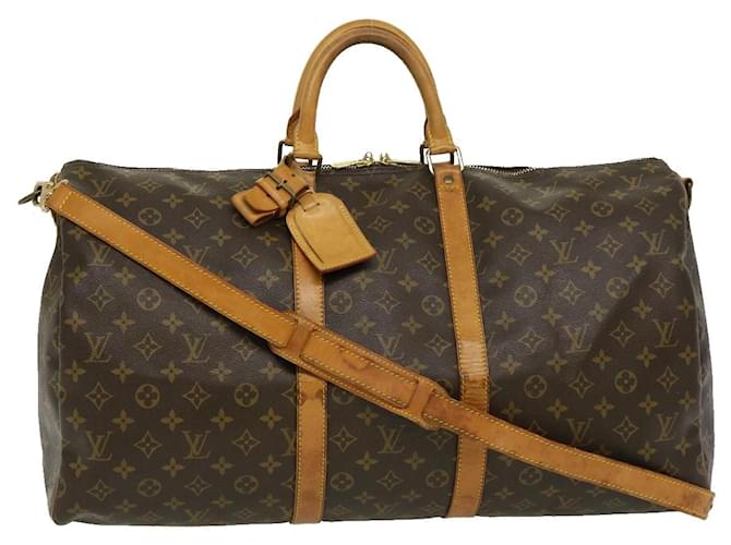 Louis Vuitton Keepall Bandouliere 55 Brown Cloth  ref.563963