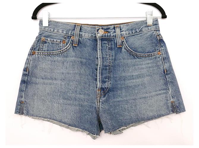 Re/Done Re/feito o Shorts Jeans Trucker Curto Azul John  ref.564112