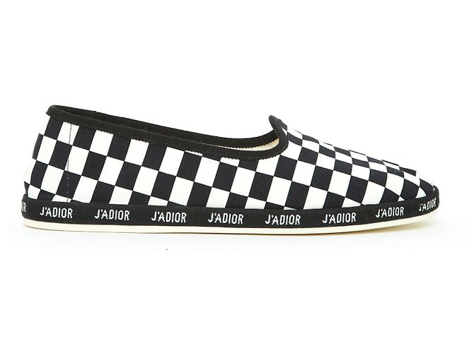 Dior J'Adior Ska Espadrilles Black and White Checkered Cloth 40.5