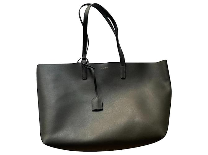 Saint Laurent shopping bag in gray leather Grey  ref.564122