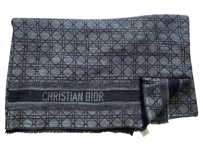 Dior Scarf Grey Cashmere Linen ref.564197 - Joli Closet