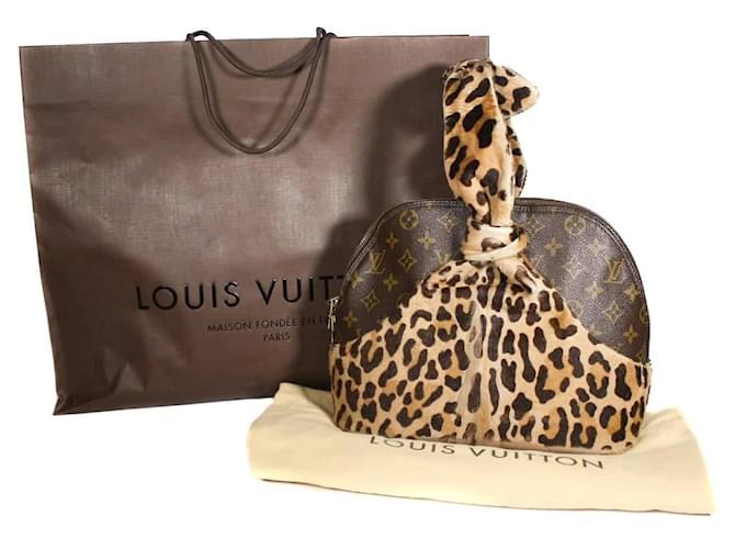 Louis Vuitton Alma Leopard Monogram Azzedine Alaïa Edição Limitada Marrom Lona  ref.564225