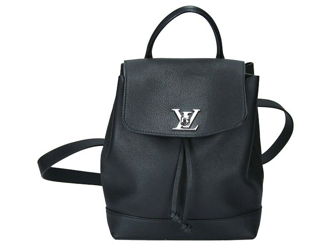 Twist Louis Vuitton Lockme Backpack Black Calfskin Brown