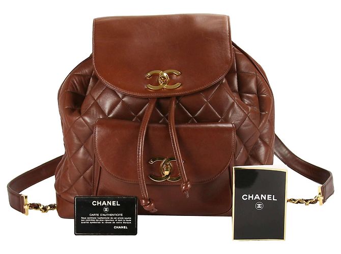 Chanel Duma Rucksack Large Braunes Lammleder