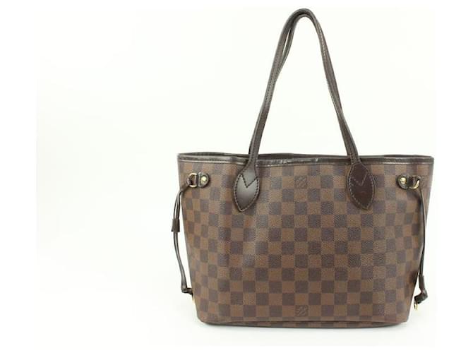 Louis Vuitton Small Damier Ebene Neverfull PM Tote Bag Leather  ref.564283