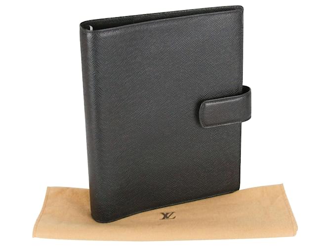 Louis Vuitton Filofax Black Taiga Leather  ref.564287