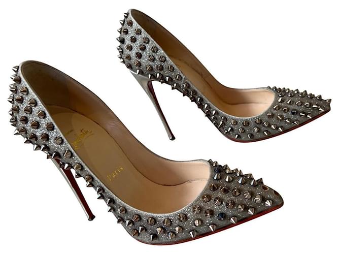 Christian Louboutin Heels Silvery Leather  ref.564300