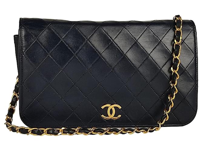 Chanel Classic Timeless Matelass� Tasche Blau Leder  ref.564444