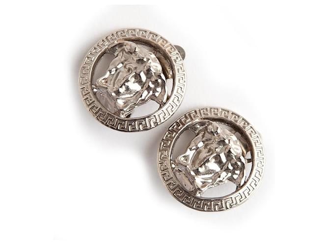 Gianni Versace Medusa earclips Silvery Metal  ref.564516