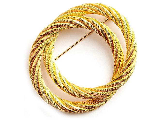 Christian Dior 2 spilla rotonda D'oro