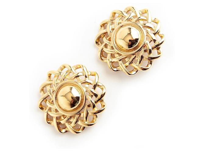 Vintage Givenchy sun clip on earrings Golden Metal  ref.564539