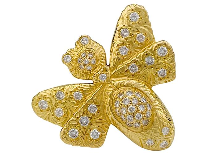 Autre Marque Bague Garnazelle "Papillon" en or jaune, diamants.  ref.564620