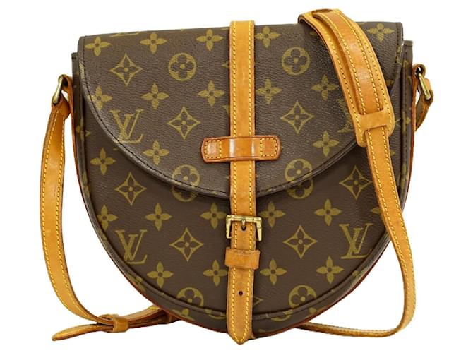 LOUIS VUITTON Chantilly GM Shoulder Bag Monogram Leather Canvas Crossbody