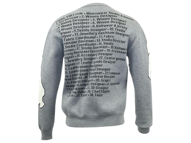 Suéter Louis Vuitton Anonymous People com estampa de lã cinza  ref.565214