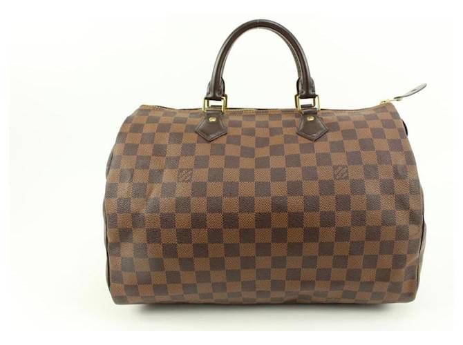 Louis Vuitton Large Damier Ebene Speedy 35 Boston Bag GM3LV34S Leather  ref.565216