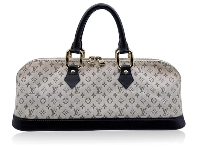Louis Vuitton Beige Mini Lin Monogram Alma Long Top Handle Bag Cloth  ref.565281