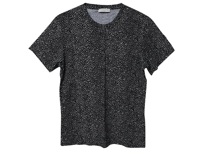 Camiseta Sandro Paris con Estampado de Lunares en Algodón Negro  ref.565446