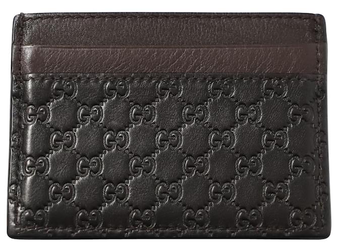 Gucci Microguccissima Card Holder in Brown Leather Multiple colors  ref.565448