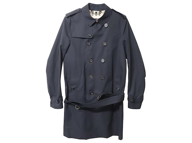 Burberry Chelsea Trench in Navy Blue Classic Cotton Gabardine  ref.565454