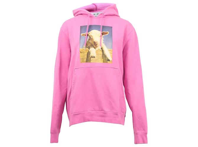 Sandro Paris Sweat à Capuche Imprimé Moutons en Coton Rose  ref.565496