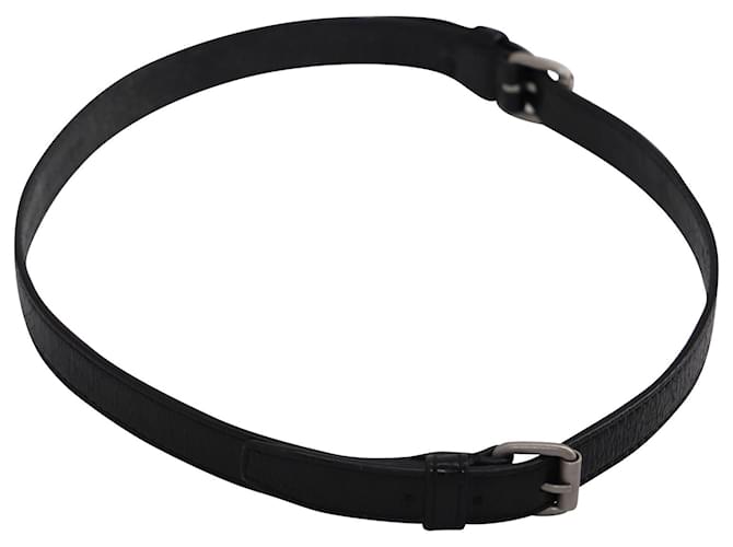 Balenciaga gefüttertes Armband mit Wickelschnalle aus schwarzem Leder  ref.565498