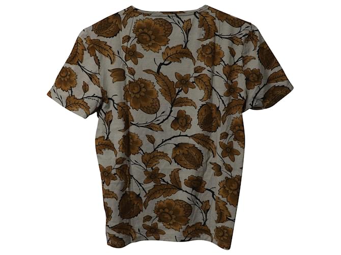 Burberry Floral Print T-shirt in Brown Cotton  ref.565509