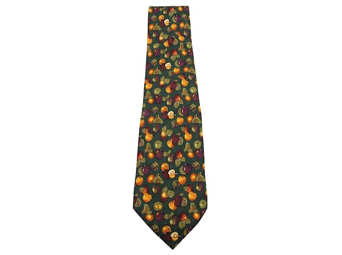 Valentino Cravate en soie à imprimé fruits  ref.565523