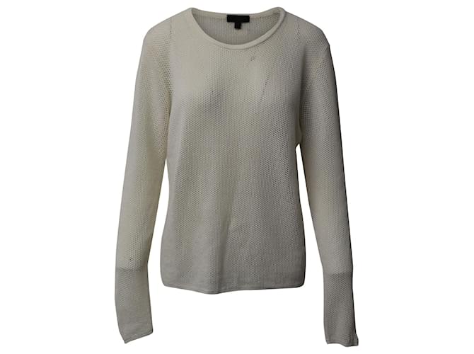 Camisa de mangas compridas Burberry Net em lã creme Branco Cru  ref.565544