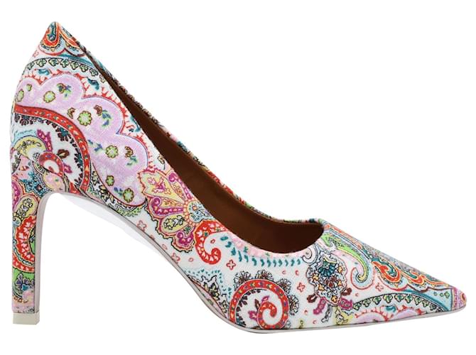 Zapatos de Salón Zimmermann Tejido Estampado en Lino Multicolor  ref.565548