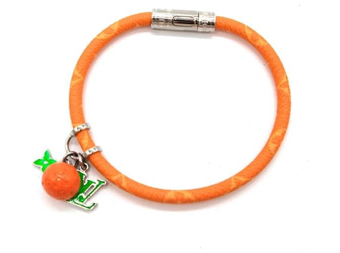 Louis Vuitton Orange Monogram Hang It Bangle Size 21 Leather  ref.565593